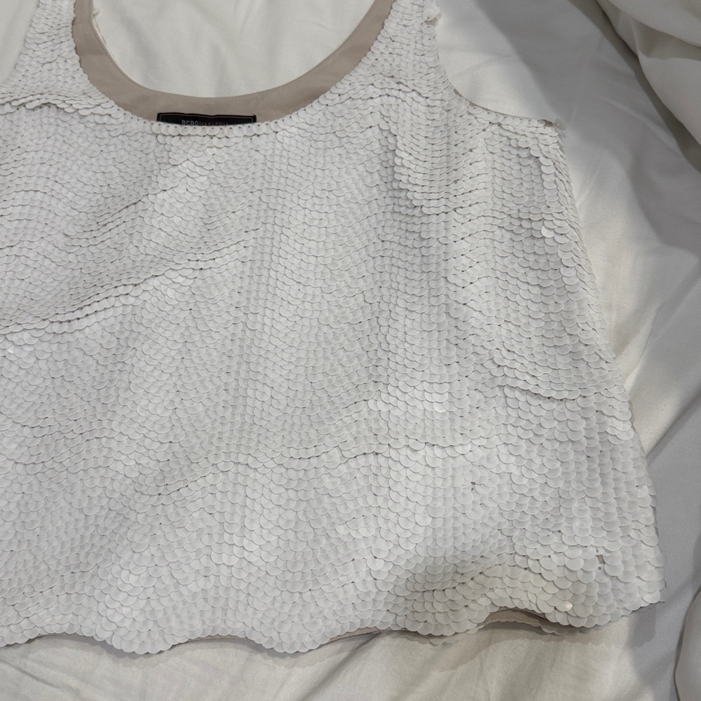 BCBGMaxazria Sequin Tank Top Sleeveless Cami EUC BCBG Max Azria M - Picture 12 of 15